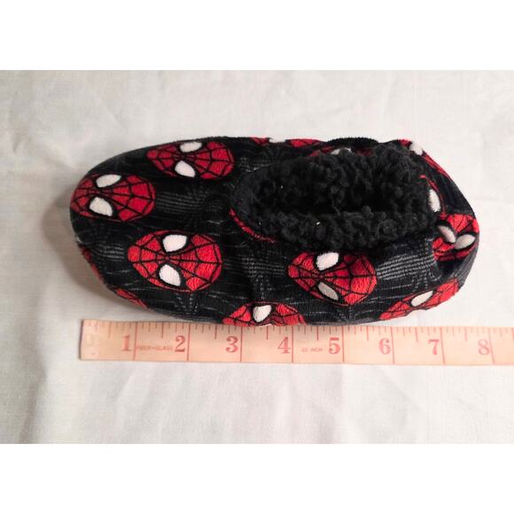 Marvel Spiderman Slippers Boys Toddlers 8" Long Black and Red - Picture 3 of 3